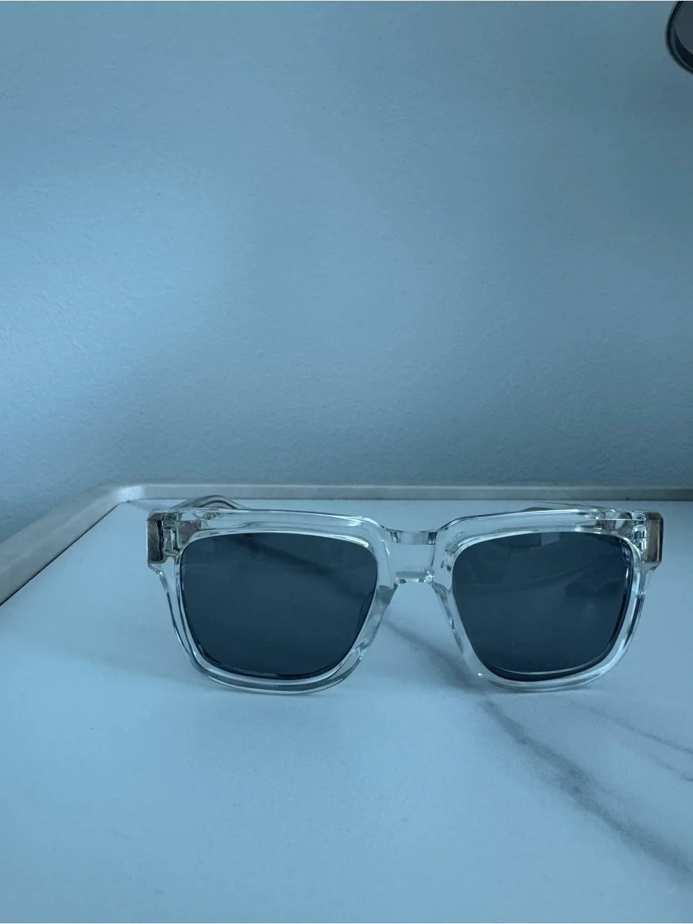 Chrome Hearts Box Officer Sunglasses Clear Frame with Tinted Lenses
